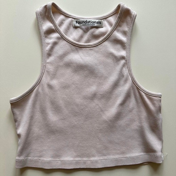 Foundationals Classic Cropped Tank in buttercream - Picture 2 of 4